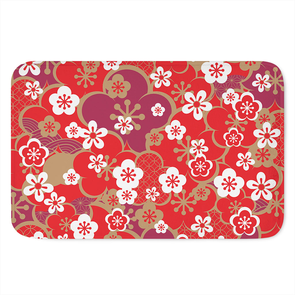 Flower Kimono Pattern Print Indoor Door Mat