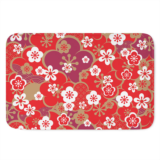 Flower Kimono Pattern Print Indoor Door Mat