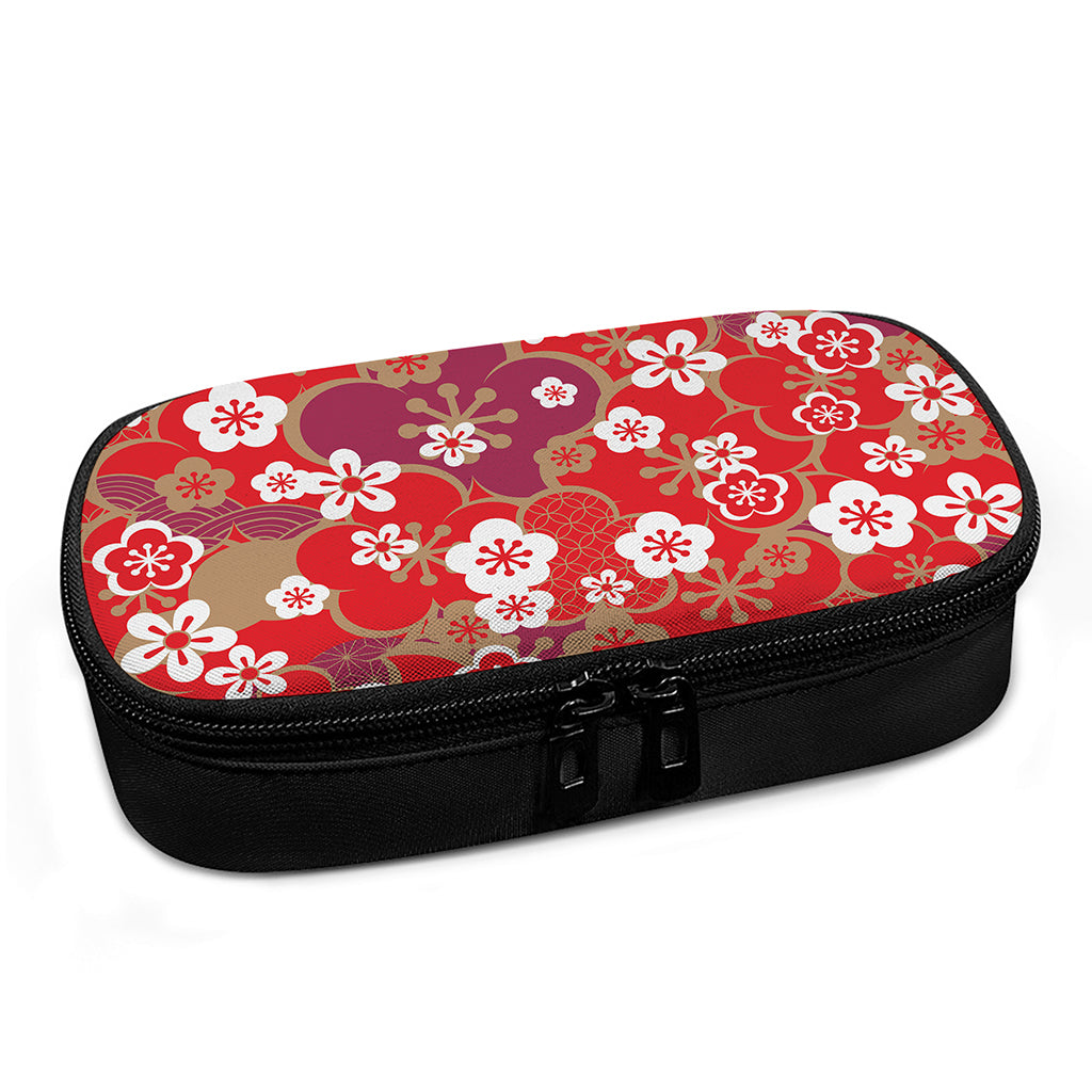 Flower Kimono Pattern Print Insulin Cooler Travel Case