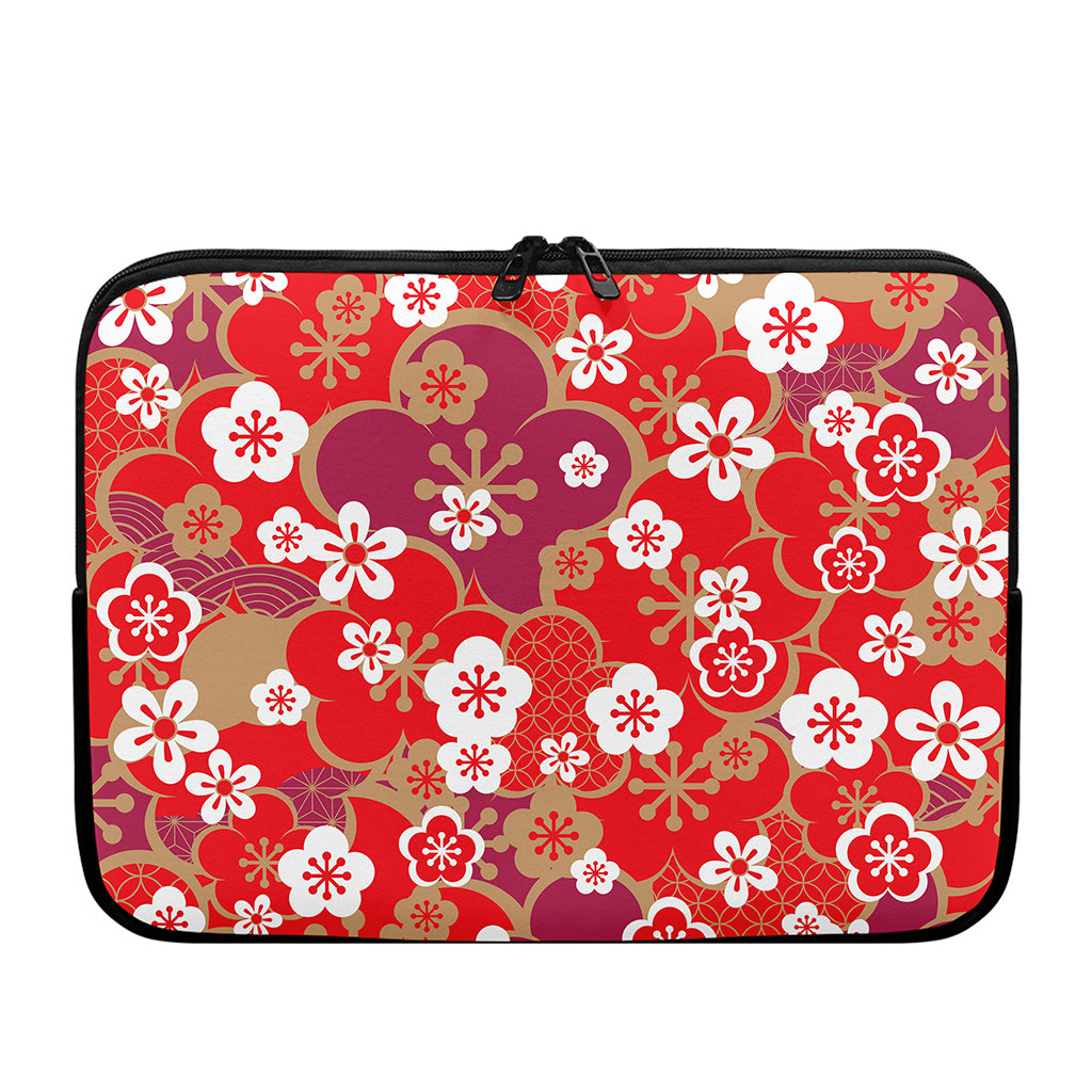 Flower Kimono Pattern Print Laptop Sleeve