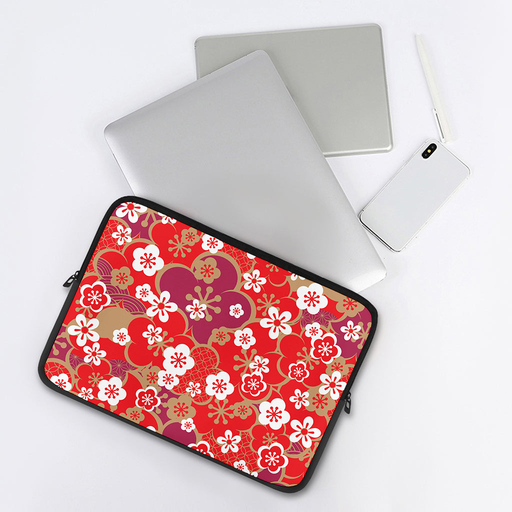 Flower Kimono Pattern Print Laptop Sleeve