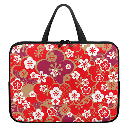 Flower Kimono Pattern Print Laptop Sleeve With Handle