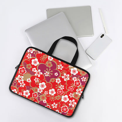 Flower Kimono Pattern Print Laptop Sleeve With Handle