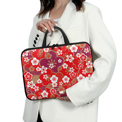 Flower Kimono Pattern Print Laptop Sleeve With Handle