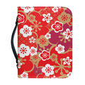 Flower Kimono Pattern Print Leather Bible Cover