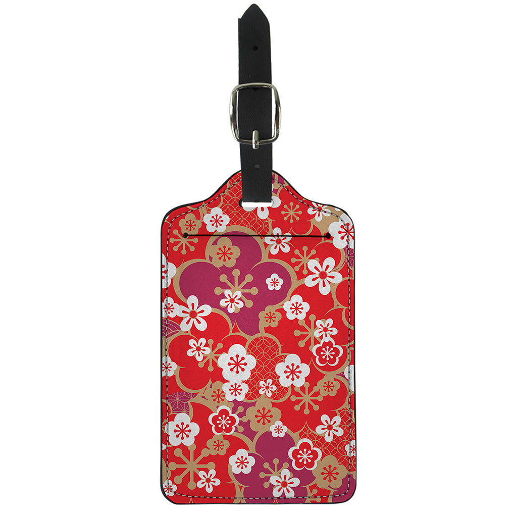 Flower Kimono Pattern Print Luggage Tag