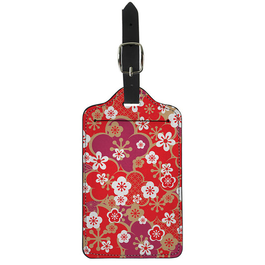 Flower Kimono Pattern Print Luggage Tag