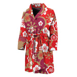 Flower Kimono Pattern Print Men's Bathrobe