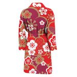 Flower Kimono Pattern Print Men's Bathrobe