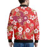 Flower Kimono Pattern Print Men's Bomber Jacket