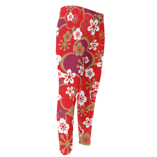 Flower Kimono Pattern Print Men's Compression Pants