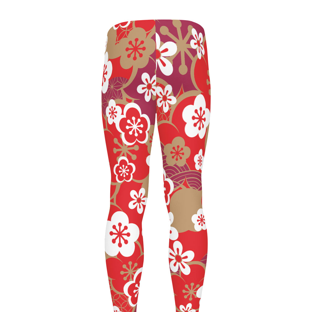 Flower Kimono Pattern Print Men's leggings