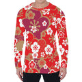 Flower Kimono Pattern Print Men's Long Sleeve T-Shirt