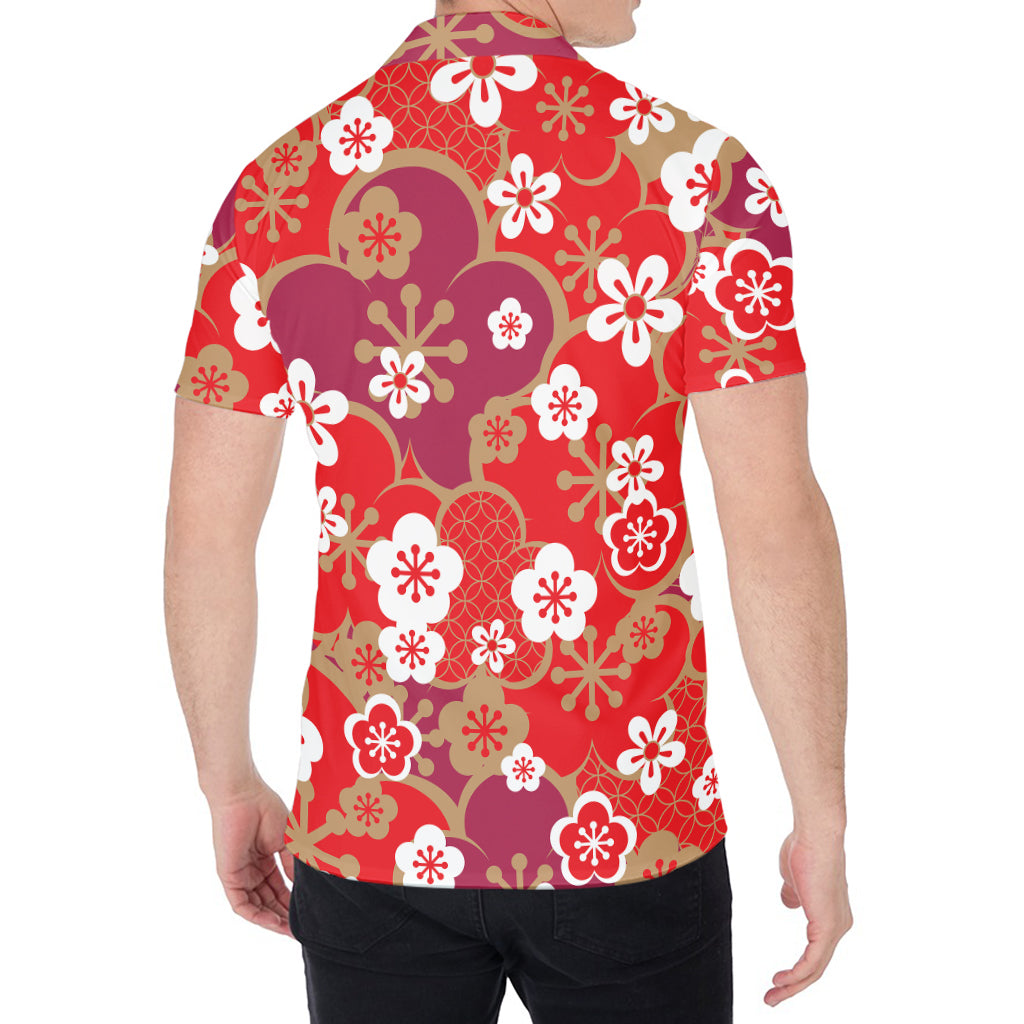 Flower Kimono Pattern Print Men's Shirt