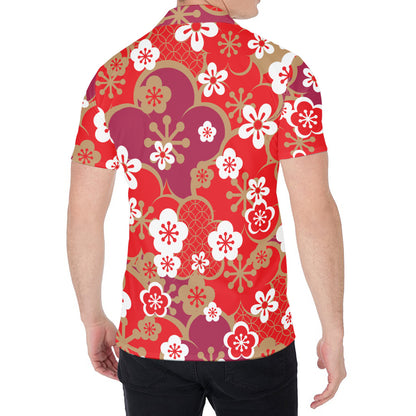 Flower Kimono Pattern Print Men's Shirt