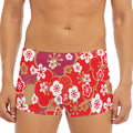Flower Kimono Pattern Print Men's Short Boxer Briefs