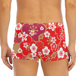 Flower Kimono Pattern Print Men's Short Boxer Briefs