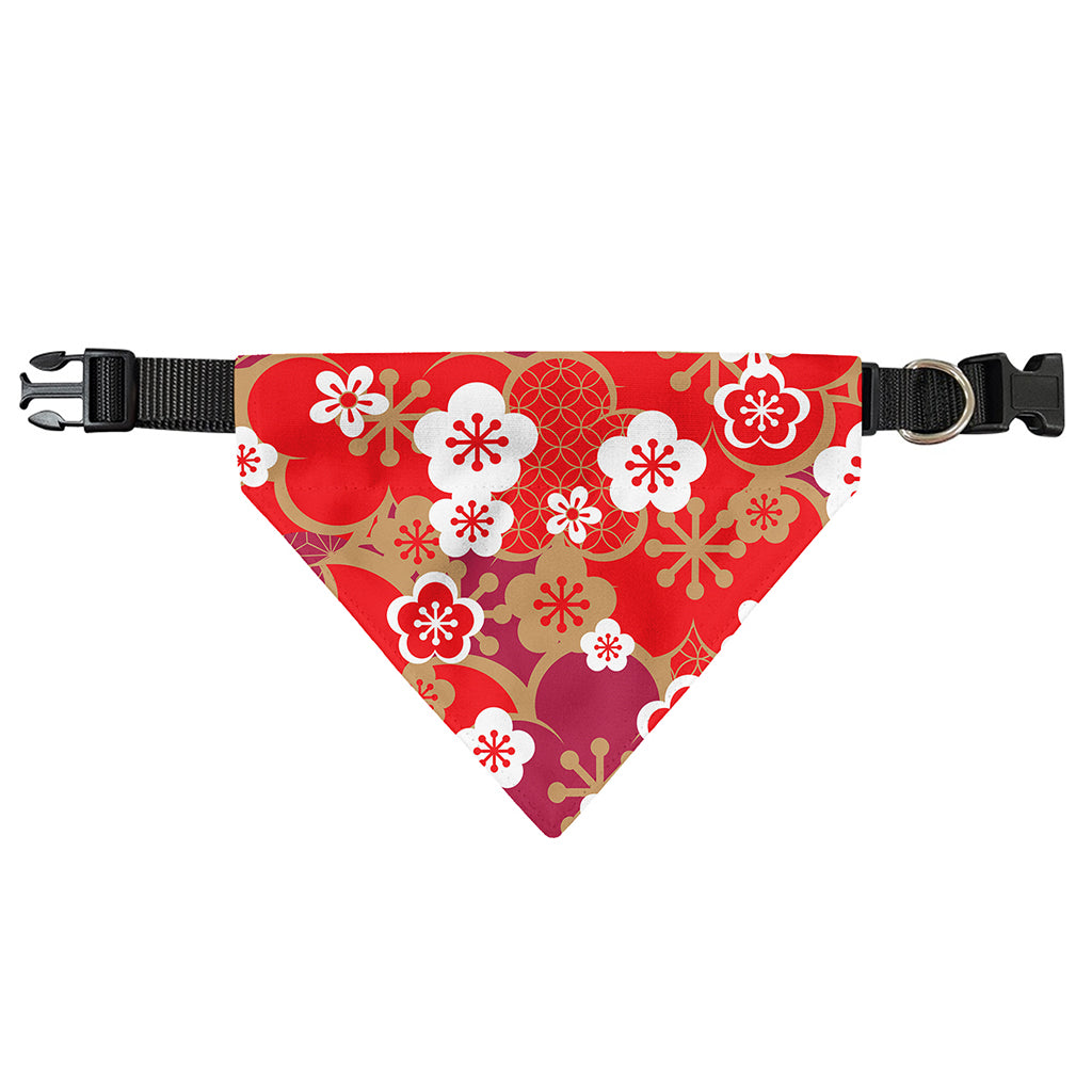 Flower Kimono Pattern Print Over The Collar Dog Bandana