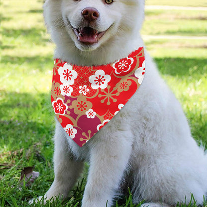 Flower Kimono Pattern Print Over The Collar Dog Bandana