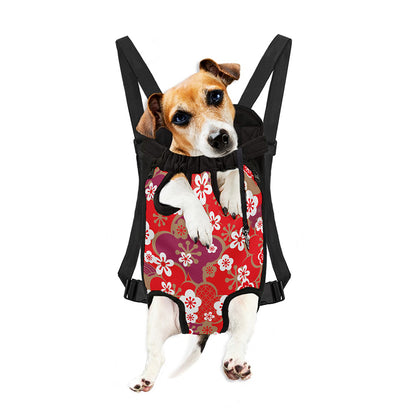 Flower Kimono Pattern Print Pet Carrier Backpack