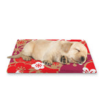 Flower Kimono Pattern Print Pet Cooling Mat Cover