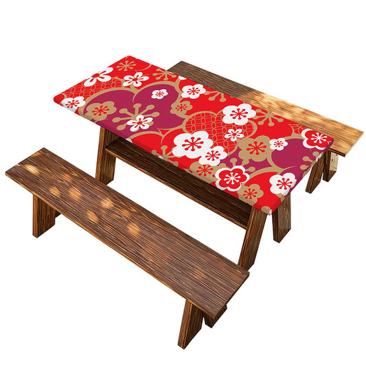 Flower Kimono Pattern Print Picnic Table Cover