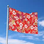 Flower Kimono Pattern Print Polyester Flag