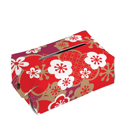 Flower Kimono Pattern Print Rectangle Tissue Box Cover