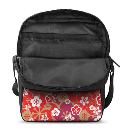 Flower Kimono Pattern Print Rectangular Crossbody Bag