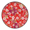 Flower Kimono Pattern Print Round Floor Mat