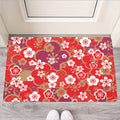 Flower Kimono Pattern Print Rubber Doormat