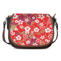 Flower Kimono Pattern Print Saddle Bag