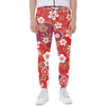 Flower Kimono Pattern Print Joggers