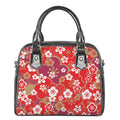 Flower Kimono Pattern Print Shoulder Handbag