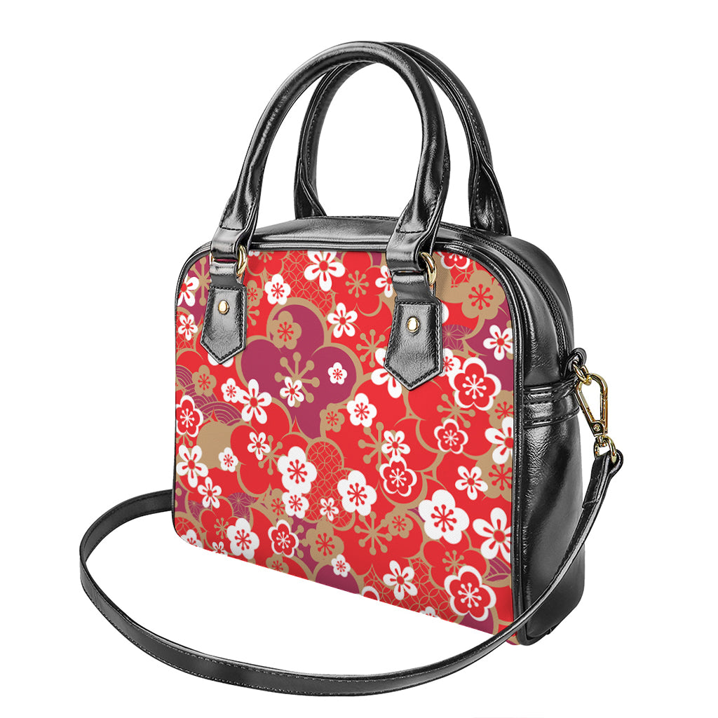 Flower Kimono Pattern Print Shoulder Handbag