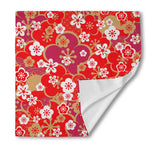 Flower Kimono Pattern Print Silk Bandana