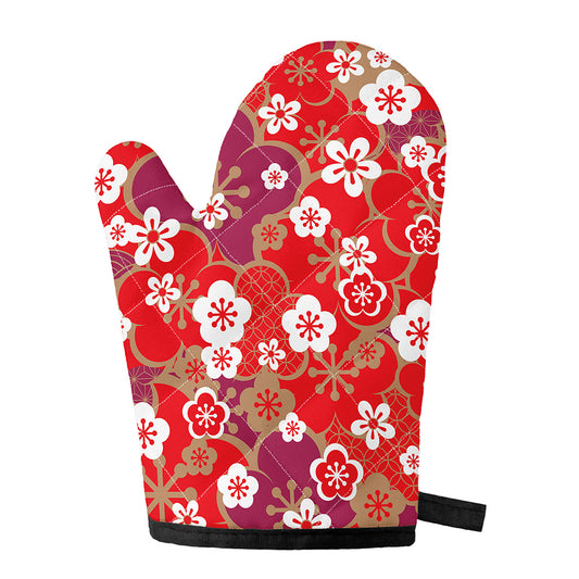Flower Kimono Pattern Print Single Oven Mitt