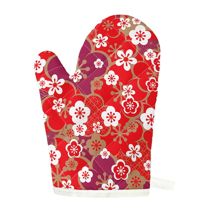 Flower Kimono Pattern Print Single Oven Mitt