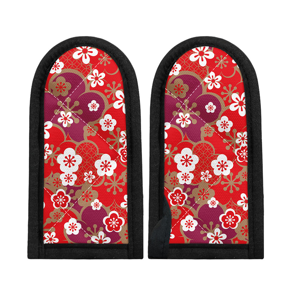 Flower Kimono Pattern Print Skillet Handle Cover