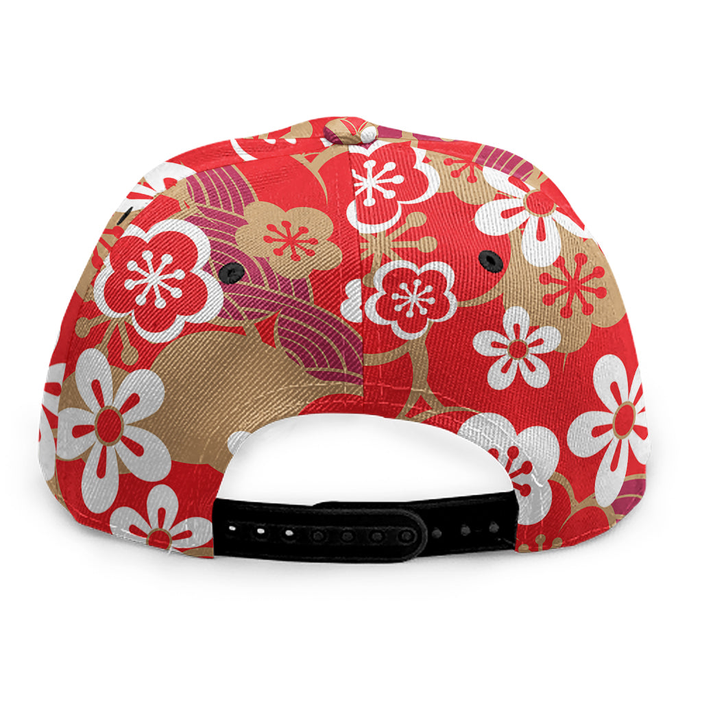 Flower Kimono Pattern Print Snapback Cap