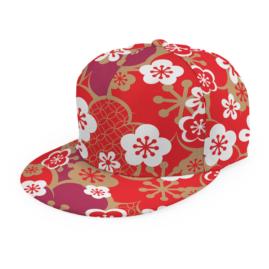Flower Kimono Pattern Print Snapback Cap