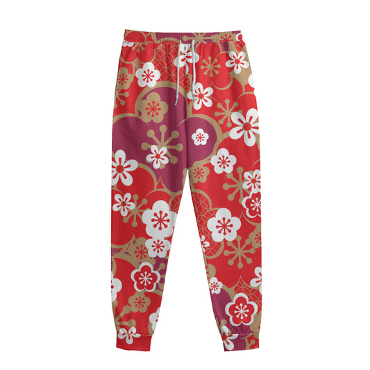 Flower Kimono Pattern Print Sweatpants