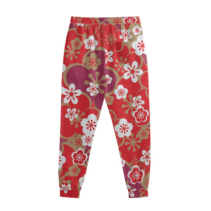 Flower Kimono Pattern Print Sweatpants