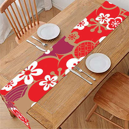 Flower Kimono Pattern Print Table Runner
