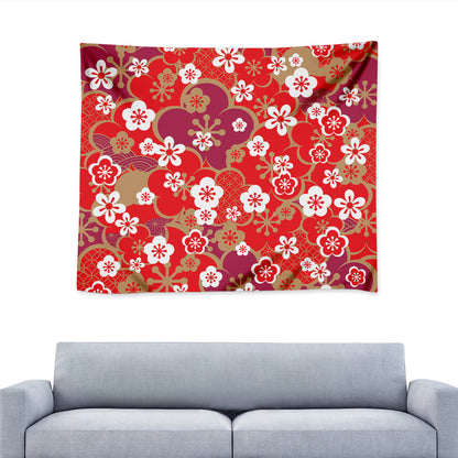 Flower Kimono Pattern Print Tapestry