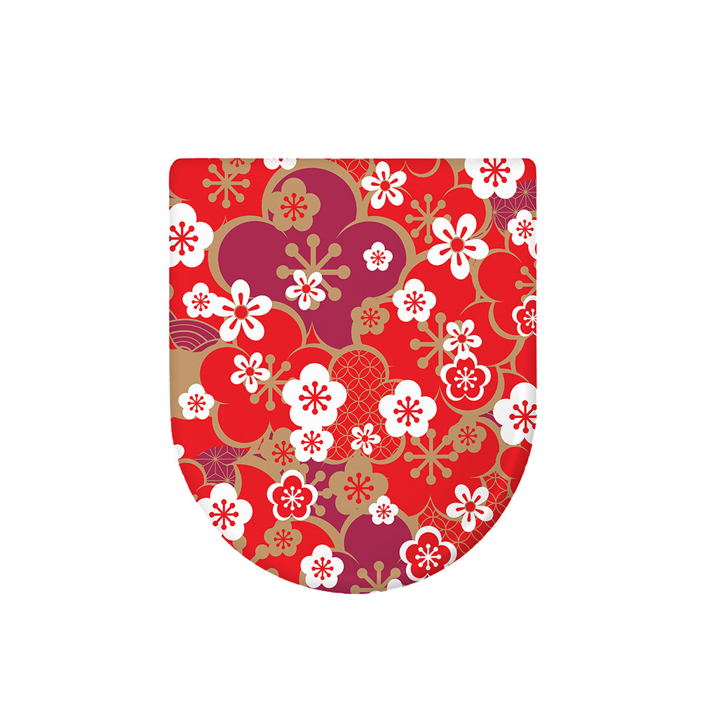 Flower Kimono Pattern Print Toilet Lid Cover
