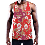 Flower Kimono Pattern Print Training Tank Top