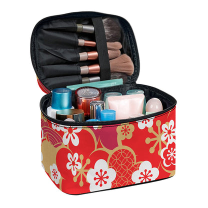 Flower Kimono Pattern Print Travel Makeup Bag