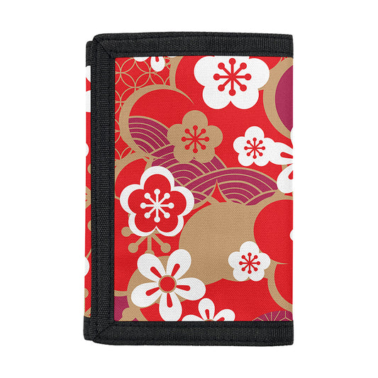 Flower Kimono Pattern Print Trifold Wallet