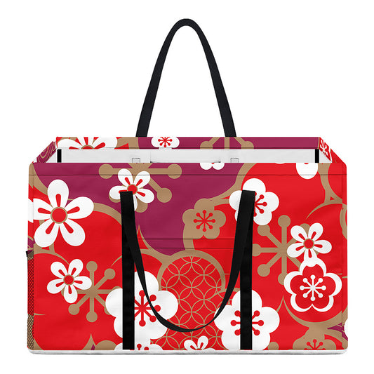 Flower Kimono Pattern Print Utility Tote Bag